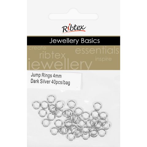 Jump Rings 4mm Dark Silver 40Pcs