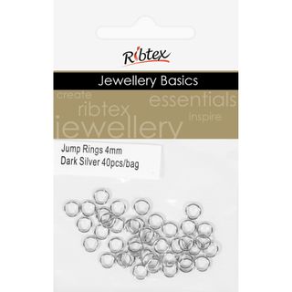 Jump Rings 4mm Dark Silver 40Pcs