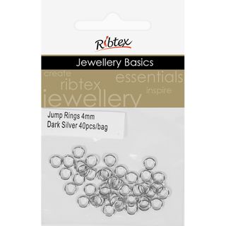 Jump Rings 4mm Dark Silver 40Pcs