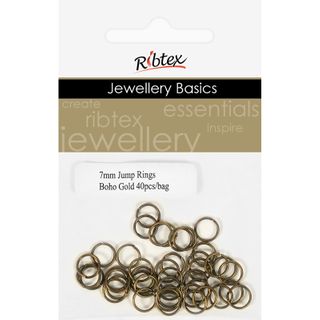 Jump Rings 7mm Boho Gold 40Pcs