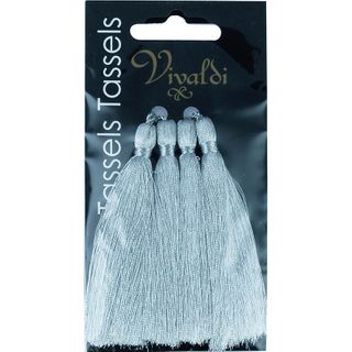 Craft Tassel Metallic 8.5cm Silver 4Pcs