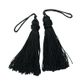 Black Rayon Braid Tassel  2 Pieces  11Cm