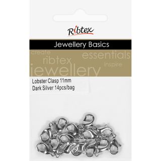 Jf Clasp Lobster 11Mm Dark Silver 14Pcs