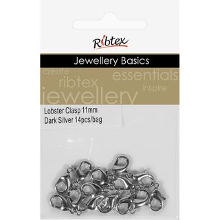 Jf Clasp Lobster 11Mm Dark Silver 14Pcs