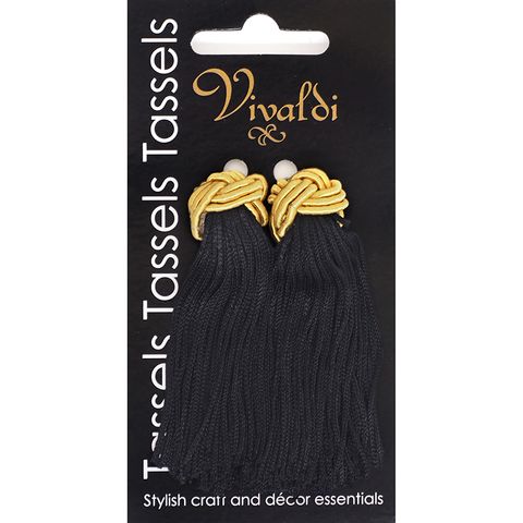 Craft Tassel Turks Head 8cm Black 2Pc