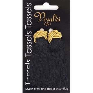 Craft Tassel Turks Head 8Cm Black 2Pc