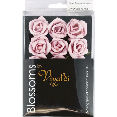 Flower Foam Rose Hd 30Mm Lavender 15Pcs