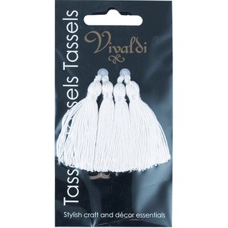 Craft Tassel Rayon 5cm White 4Pcs