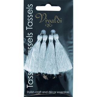 Craft Tassel Metallic 5cm Silver 4Pcs