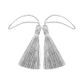 Metallic Silver Rayon Tassel 4 Pc 5cm