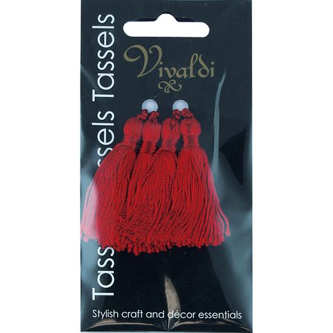 Red Rayon Tassel  4 Pieces  5Cm
