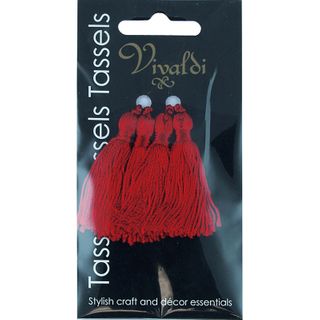 Craft Tassel Rayon 5cm Red 4Pcs