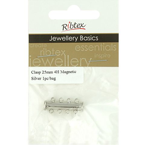 JF CLASP MAGNETIC 4H 25MM SILVER 1PC