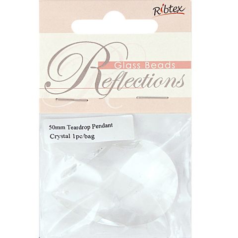 Bead Glass Pendant Tear 50Mm Crys 1Pc