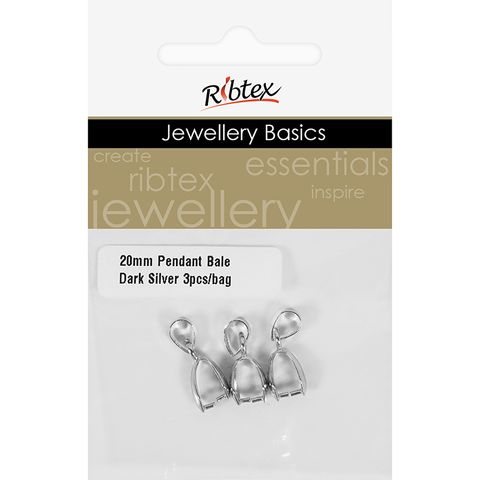 Jf Pendant Bale 20Mm Dark Silver 3Pcs