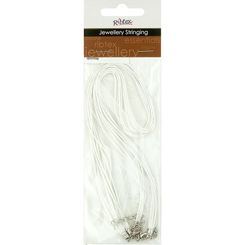 White Ribbon Necklace  2 Pieces  42Cm