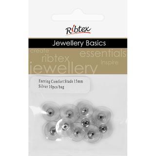 Jf Earring Comfort Studs 15Mm Slv 10Pcs