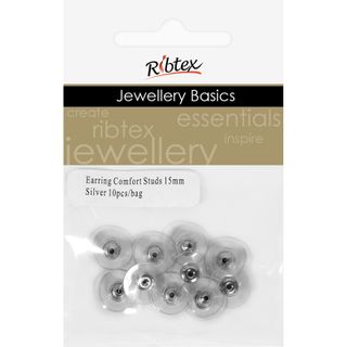 Jf Earring Comfort Studs 15Mm Slv 10Pcs