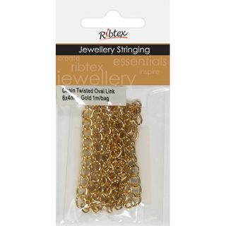 Jf Chain Twisted Oval Lk 6X4Mm Br Gd 1M