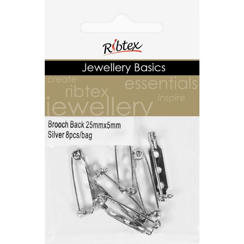 Jf Acc Brooch Back Small Silver 8Pcs