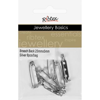 Jf Acc Brooch Back Small Silver 8Pcs