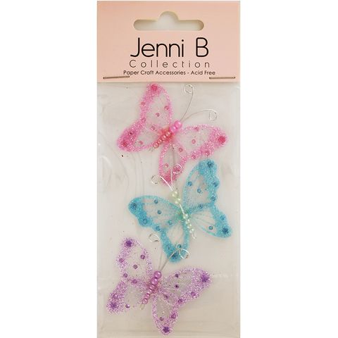 Jenni B Pvc Glitter Butterfly 3Pcs