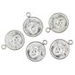 Charm - Coin 17mm Bright Silver 10Pcs