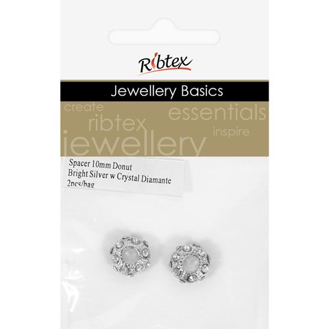 Jf Spacer Donut W Diam 10Mm Br Sil 2Pc