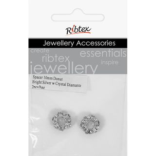 Jf Spacer Donut W Diam 10Mm Br Sil 2Pc
