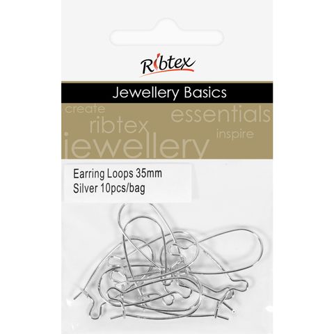 Jf Earring Loops 35Mm Silver 10Pcs