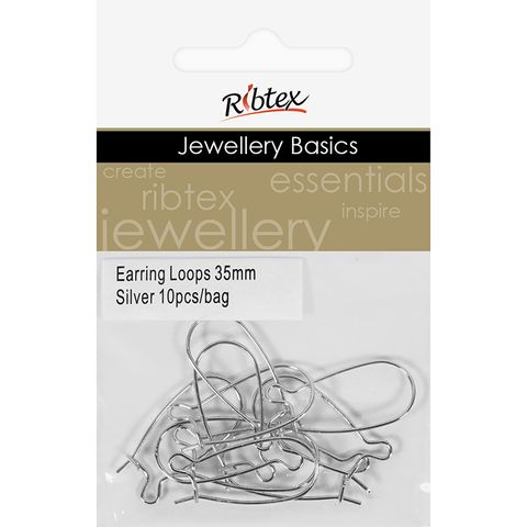 Jf Earring Loops 35Mm Silver 10Pcs