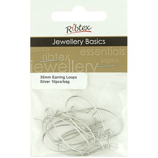 Jf Earring Loops 35Mm Silver 10Pcs