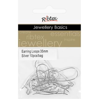 Jf Earring Loops 35Mm Silver 10Pcs