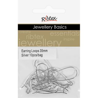 Jf Earring Loops 35Mm Silver 10Pcs