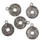 Charm - Coin 15mm Silver 8Pcs