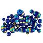 Bead Glass Metallic Stripe Cobalt 50Pcs