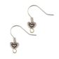 Earring Shepherd Hooks Heart Silver 6Pcs