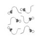 Earring Shepherd Hooks Heart Silver 6Pcs