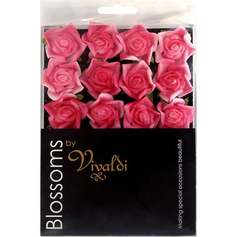 Flower Foam Rose Hd 25Mm Hot Pink 24Pc