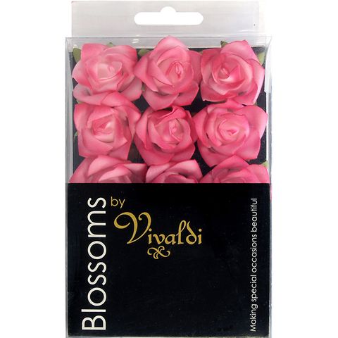 Flower Foam Rose Hd 30Mm Hot Pink 15Pcs