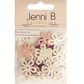 Fabric Glitter Flower 25mm White Pink