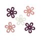 Fabric Glitter Flower 25mm White Pink