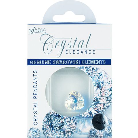 Bead Swarvoski Heart Pendant Crystal AB