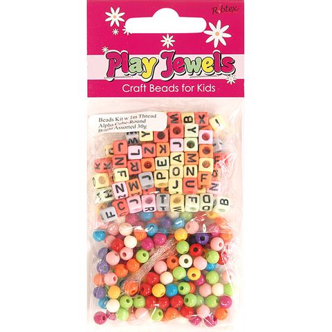 Bead Kit 1M Thrd Alpha Cube-Rnd Asst 30G