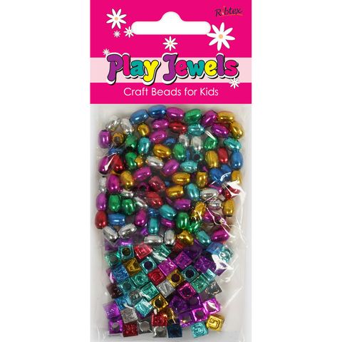 Bead Kit-1M Thr Met Oval-Cube Asst 30G