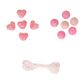 Bead Kit 1M Thr Glit Heart-Rnd Pk-Wh 30G