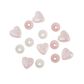 Bead Kit 1M Thr Glit Heart-Rnd Pk-Wh 30G