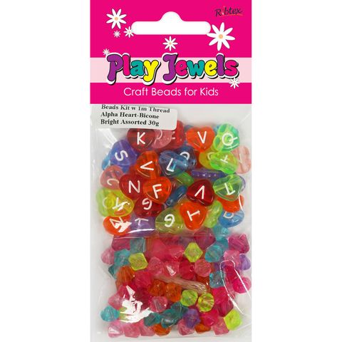 Bead Kit 1M Thr Alpha Heart-Bic Asst 30G