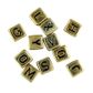 Bead 5Mm Alphabet Cube Gld-Blk 90Pcs
