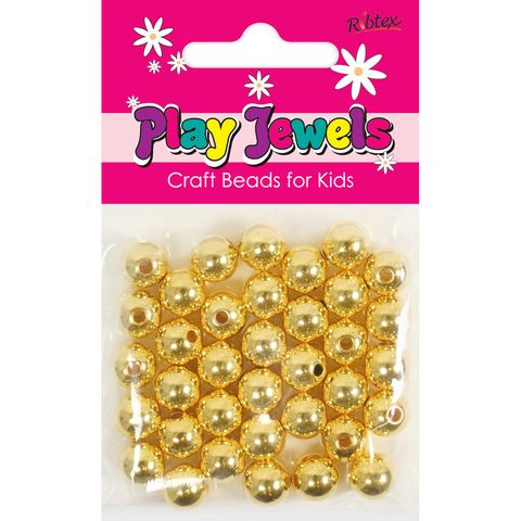 Bead 10Mm Round Shiny Gold 20G